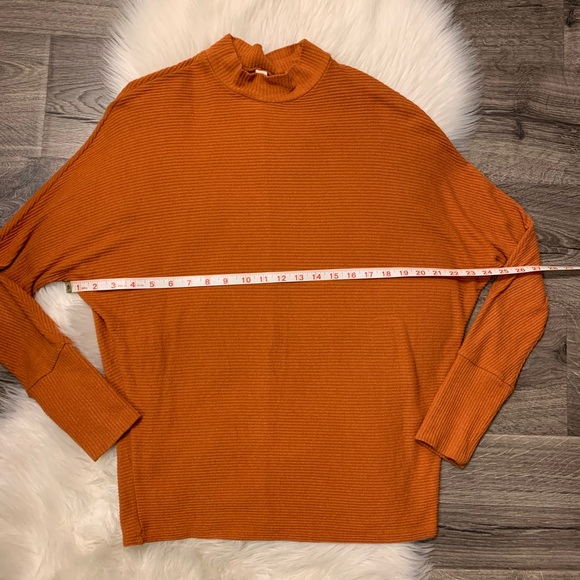 Nordstrom BP Dolman Sleeve Ribbed Shirt Top Rust - Picture 7 of 9